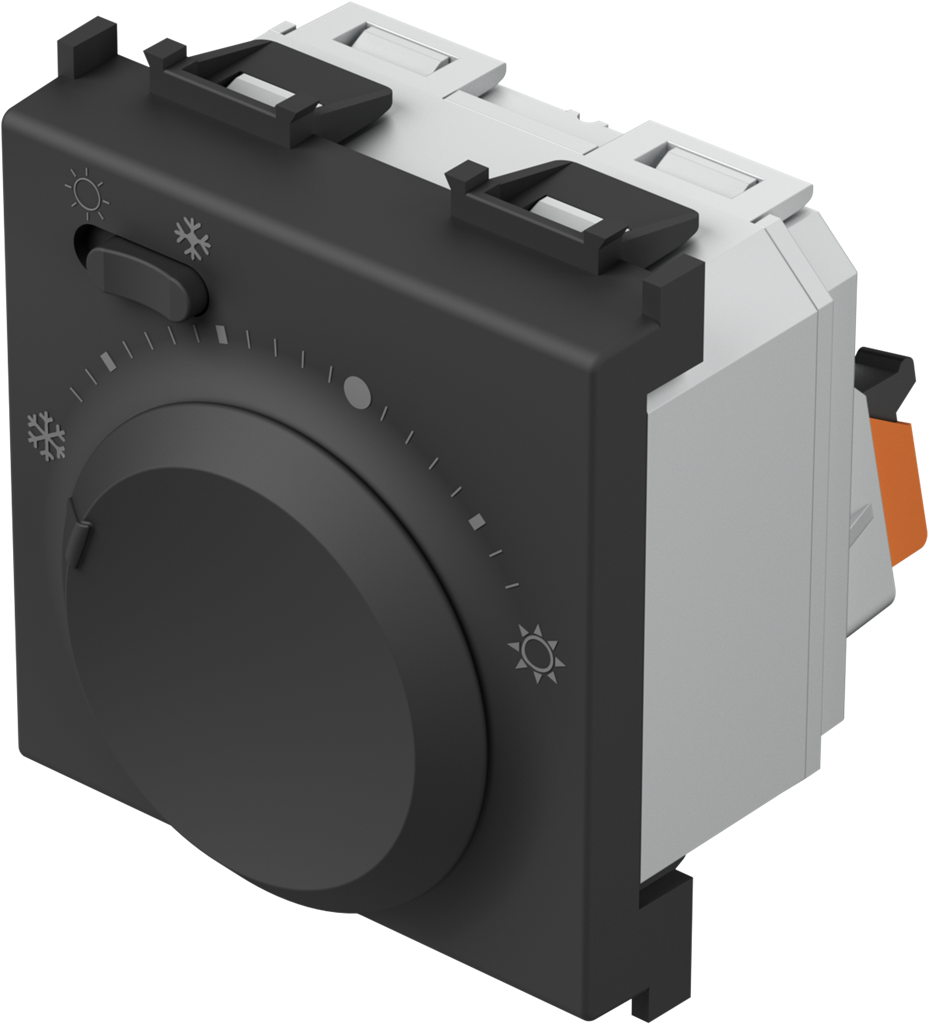 Термостат 5-30°C 230V max 1.5А 2 мод. цвят Черен мат Modul TEM