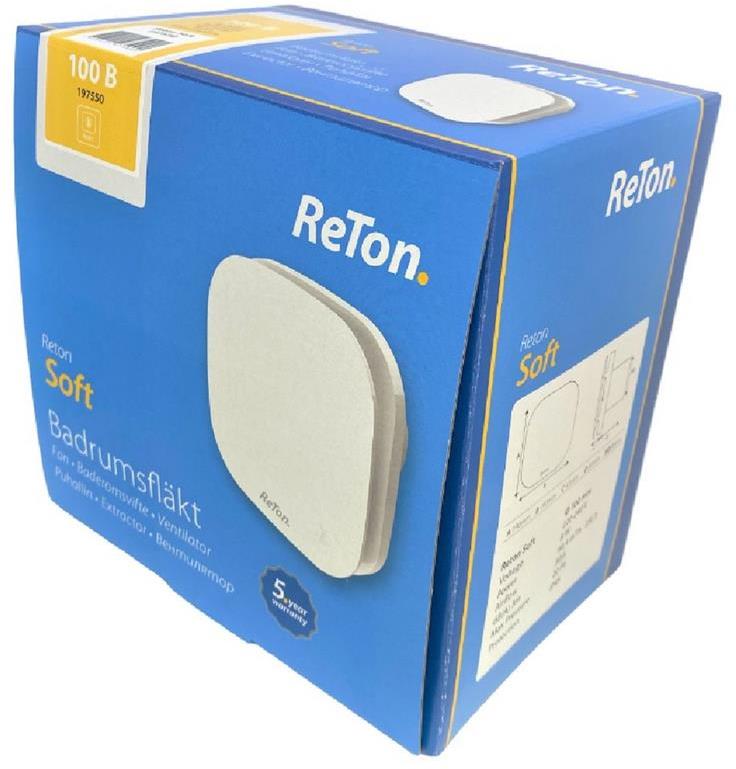 Вентилатор Soft B ф100мм, цвят Бял, 90м3/ч, 8W, 31dB, комплект с клапа ReTon /до изчерпване/