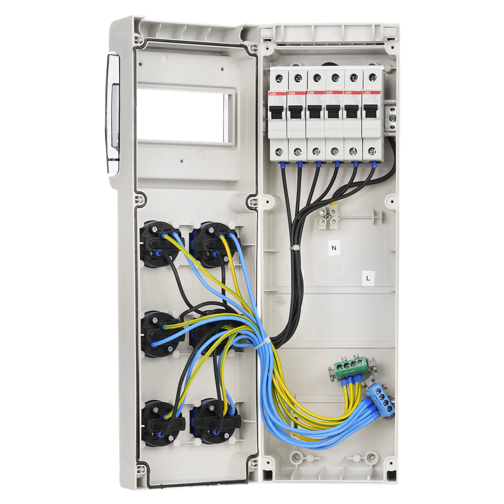 Табло 632.3530 тип А сглобено с индустриални контакти Scame и токови защити ABB