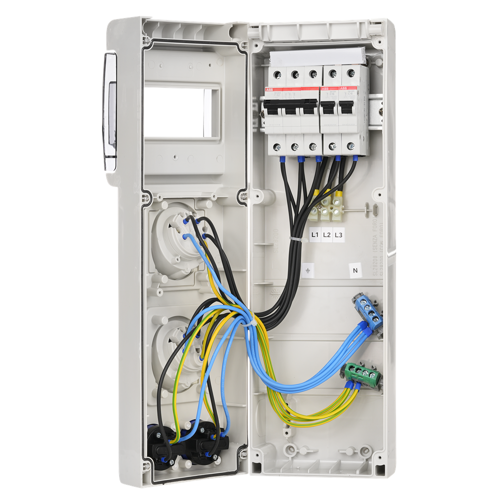 Табло 632.3520 тип А сглобено с индустриални контакти Scame и токови защити ABB