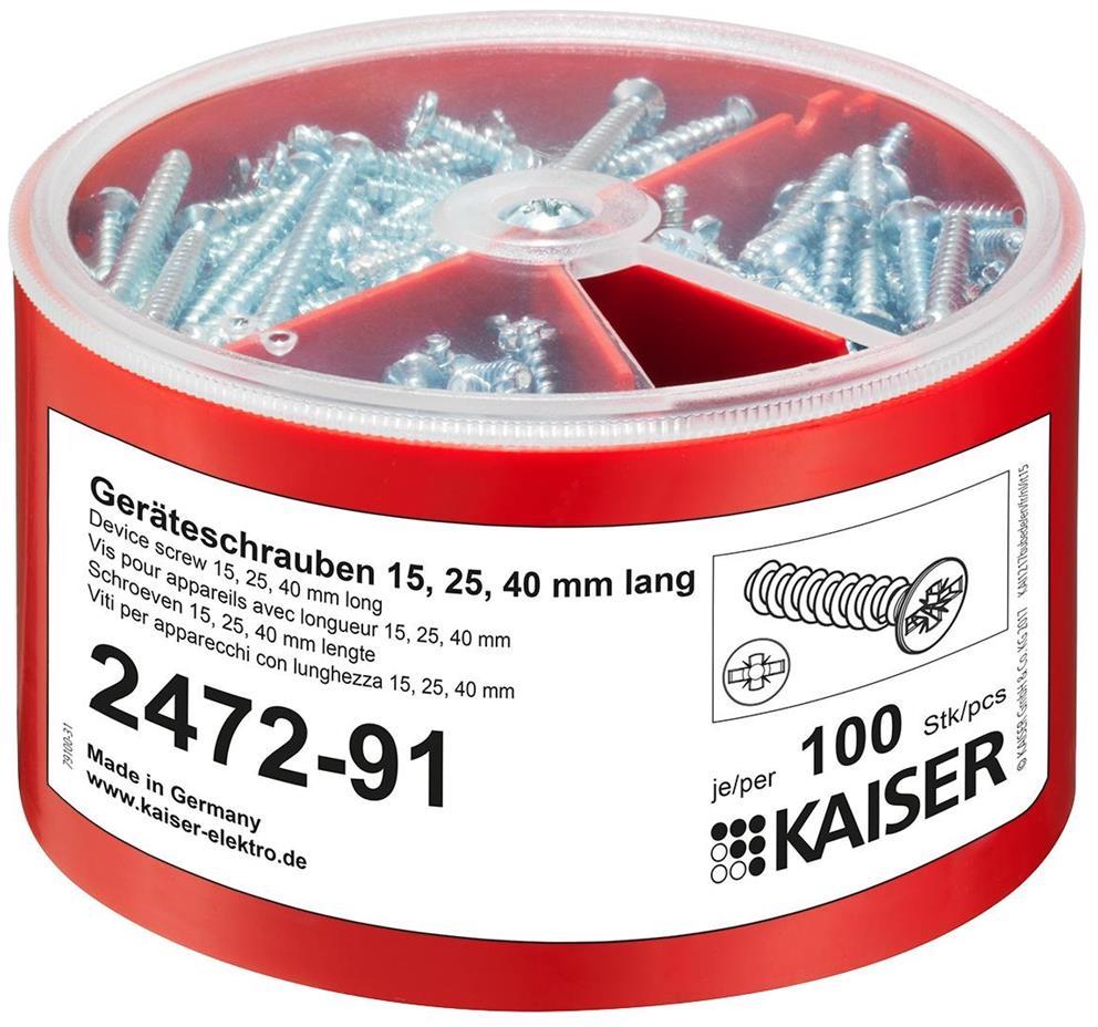Комплект винтове Ø3.2мм с дължина 15/25/40мм х100 бр., Kaiser