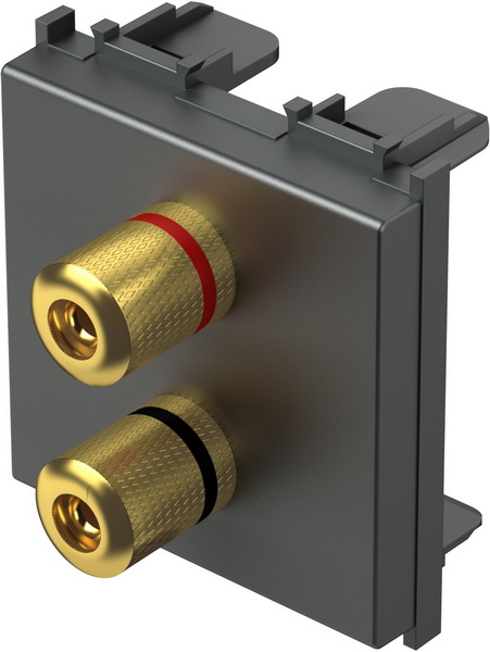 Розетка 2x Ø4 мод.м тонколони 2 мод. цвят Антрацит Modul TEM