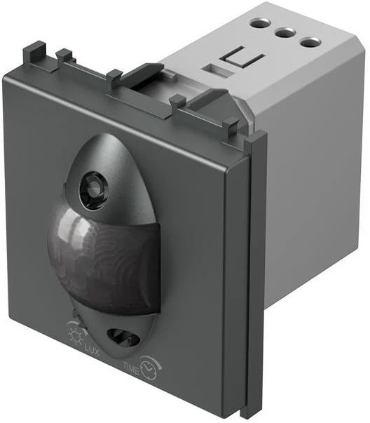 Датчик за движение PIR 110° обхват 8m @ h=1.2 мод. ≤ 80W изисква неутрала 2 мод. цвят Антрацит Modul TEM