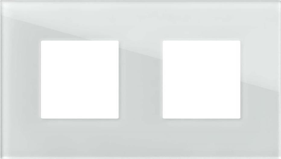 Рамка 2+2 мод. цвят Бяло стъкло Modul Edge TEM