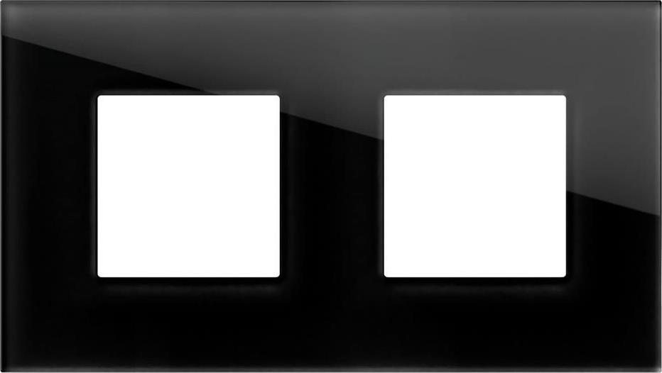Рамка 2+2 мод. цвят Черно стъкло Modul Edge TEM