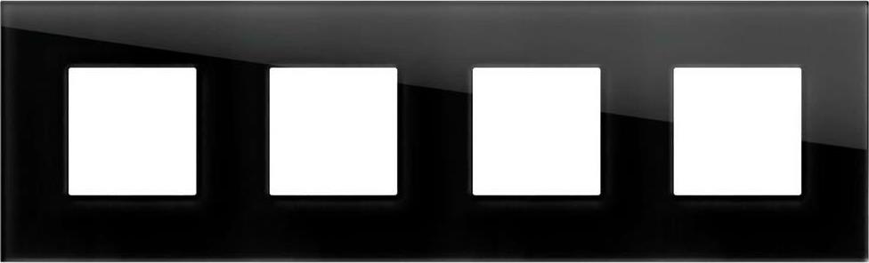 Рамка 2+2+2+2 мод. цвят Черно стъкло Modul Edge TEM