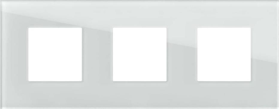 Рамка 2+2+2 мод. цвят Бяло стъкло Modul Edge TEM