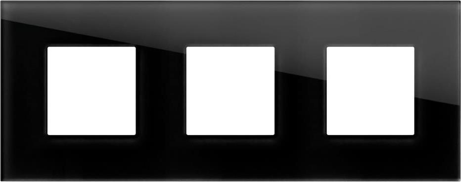 Рамка 2+2+2 мод. цвят Черно стъкло Modul Edge TEM