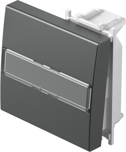 Лицев панел ключ/бутон 2 мод. с етикет цвят Антрацит Modul TEM