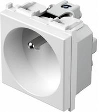Контакт френски стандарт 2P+E 16A 2 мод. цвят Бял гланц Modul TEM