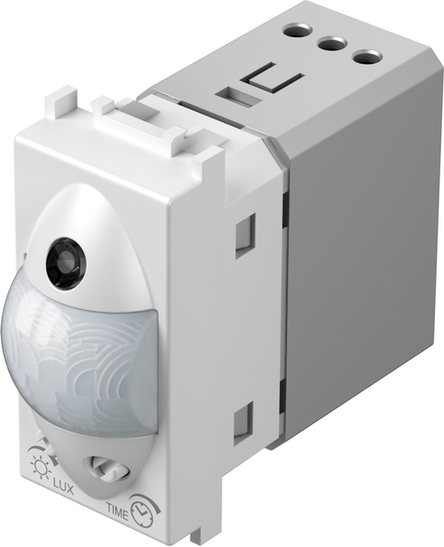 Датчик за движение PIR 110° обхват 8m @ h=1.2 мод. 5A изисква неутрала 1 мод. цвят Бял мат Modul TEM