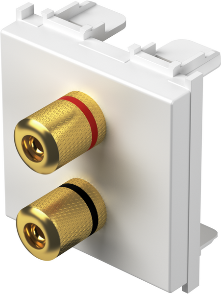 Розетка 2x Ø4 мод.м тонколони 2 мод. цвят Бял мат Modul TEM