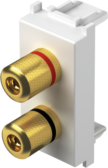 Розетка 2x Ø4 мод.м тонколони 1 мод. цвят Бял мат Modul TEM