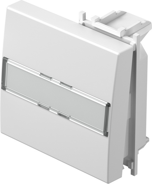 Лицев панел ключ/бутон 2 мод. с етикет цвят Бял мат Modul TEM