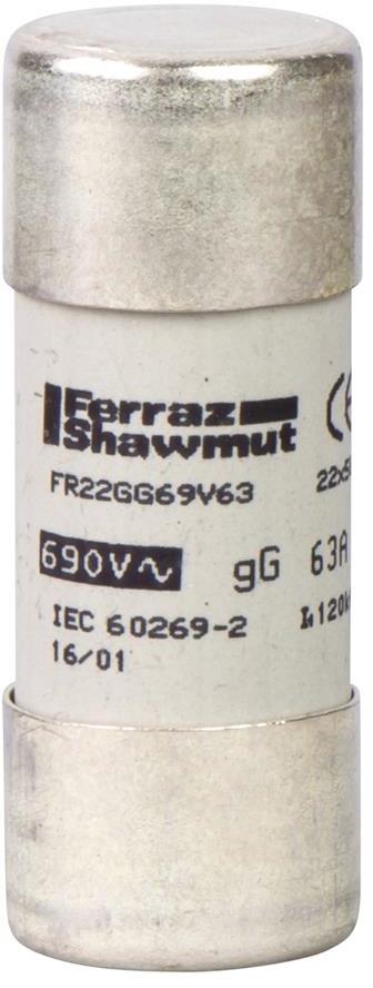 Стопяем цилиндричен предпазител тип gG 80A 22x58мм SE