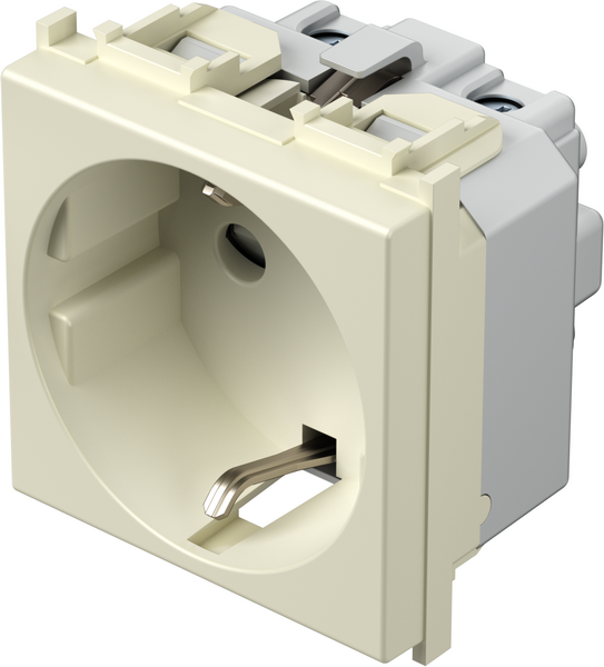 Контакт шуко 2P+E 16A 2 мод. цвят Крем гланц Modul TEM