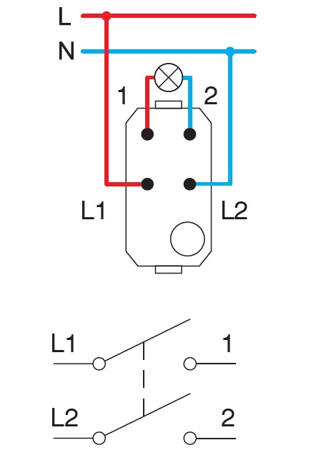 Двуполюсен ключ 16A 1 мод. Modul TEM