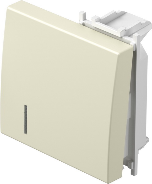 Лицев панел ключ/бутон 2 мод. с индикатор цвят Крем гланц Modul TEM