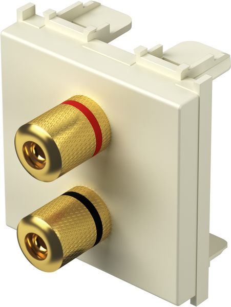 Розетка 2x Ø4 мод.м тонколони 2 мод. цвят Крем гланц Modul TEM