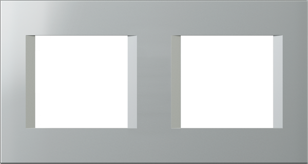 Рамка 2+2 мод. цвят Сребро мат Modul TEM