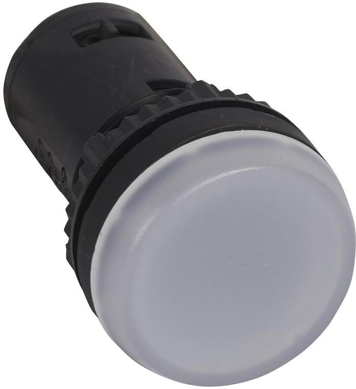 Сигнална лампа LED монолитна бяла 230Vac Ø22mm Legrand