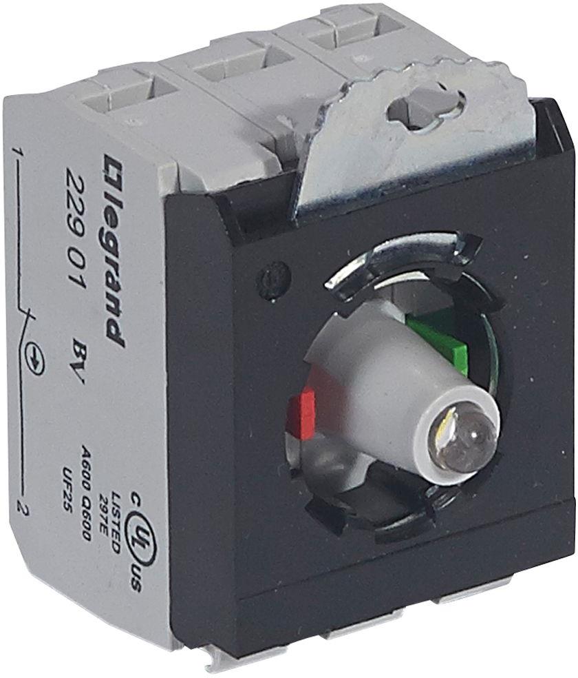 Осветителен блок LED бял с основа 1NO+1NC 230Vac Ø22mm Osmoz Legrand