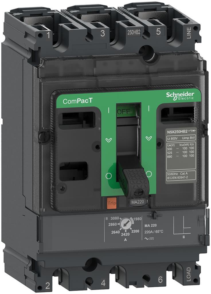 Автомат NSX160N 3P 150А MA 50kA регулируем (In x 9...14) SE