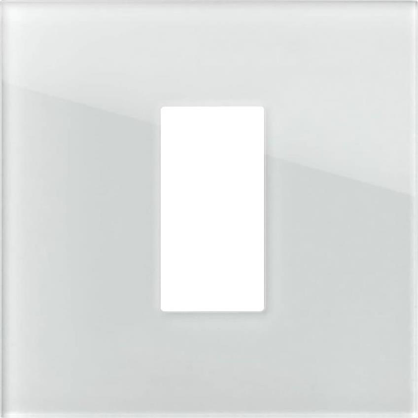 Рамка 1/2 мод. цвят Бяло стъкло Modul Edge TEM