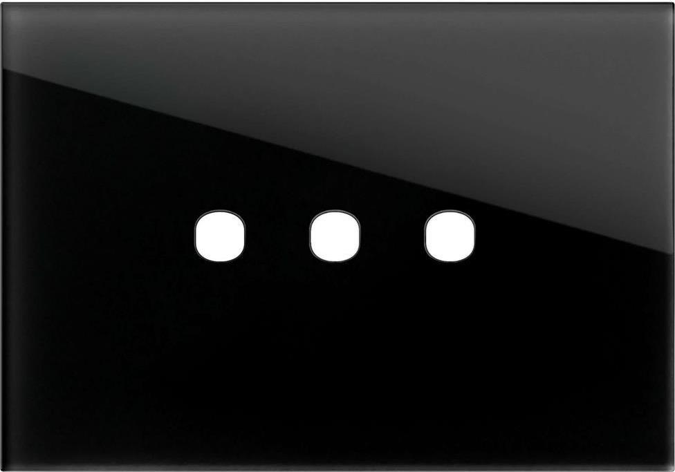 Рамка 3 мод. цвят Черно стъкло Edge TEM