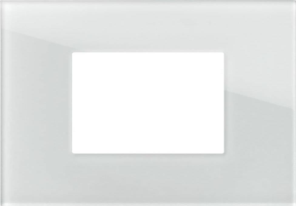 Рамка 3 мод. цвят Бяло стъкло Modul Edge TEM