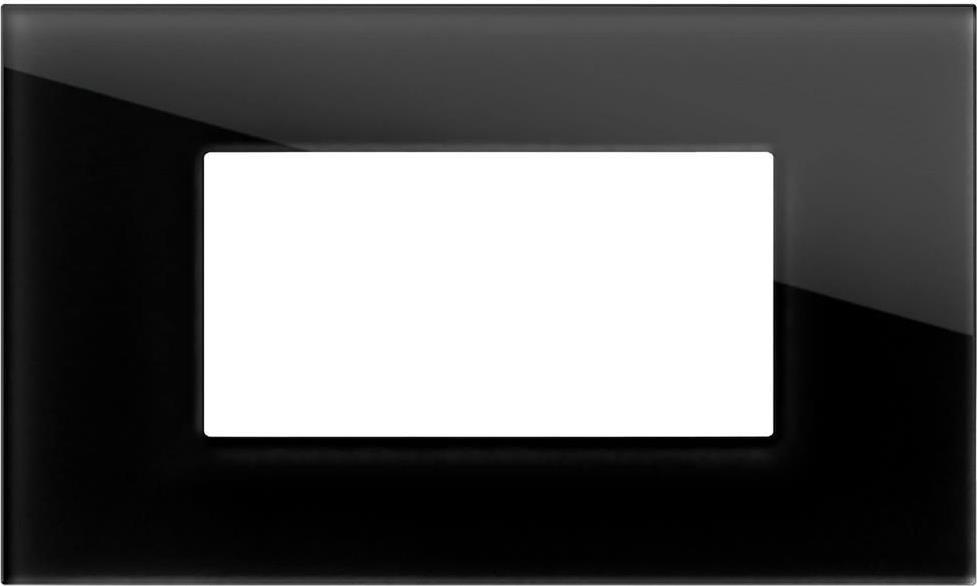 Рамка 4 мод. цвят Черно стъкло Modul Edge TEM