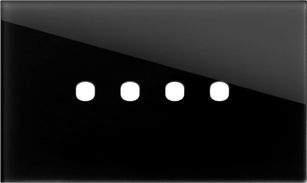 Рамка 4 мод. цвят Черно стъкло Edge TEM