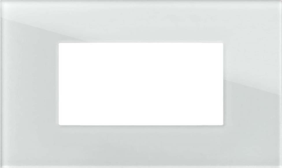 Рамка 4 мод. цвят Бяло стъкло Modul Edge TEM