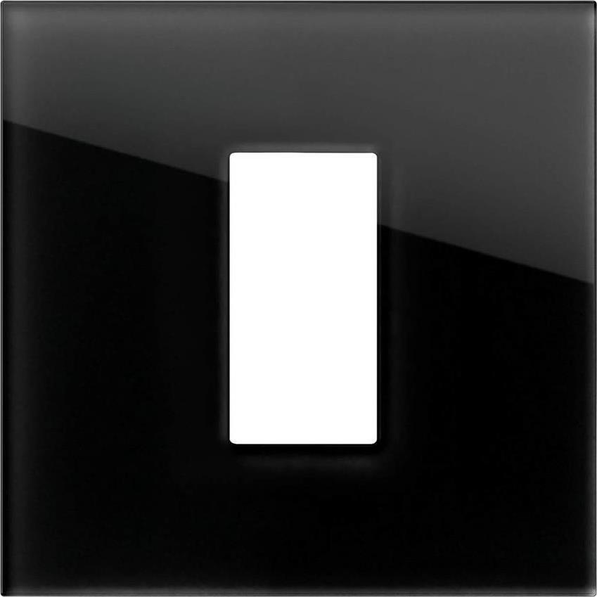 Рамка 1/2 мод. цвят Черно стъкло Modul Edge TEM