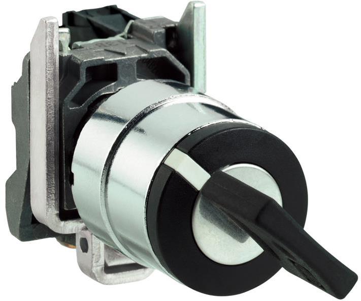 Превключвател черен 1-2 1NO ход с ключ с възврат Ø22mm XB4 SE
