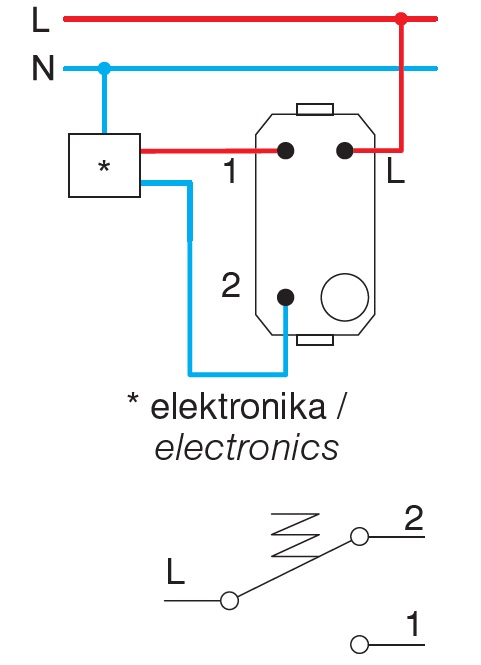 Бутон NO/NC 16A цвят Злато Edge TEM