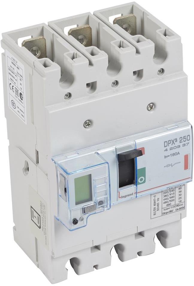Автомат DPX3 250 електронна защита ELE 3P 160A 36кA регулируем (In x 0.4...1) Legrand
