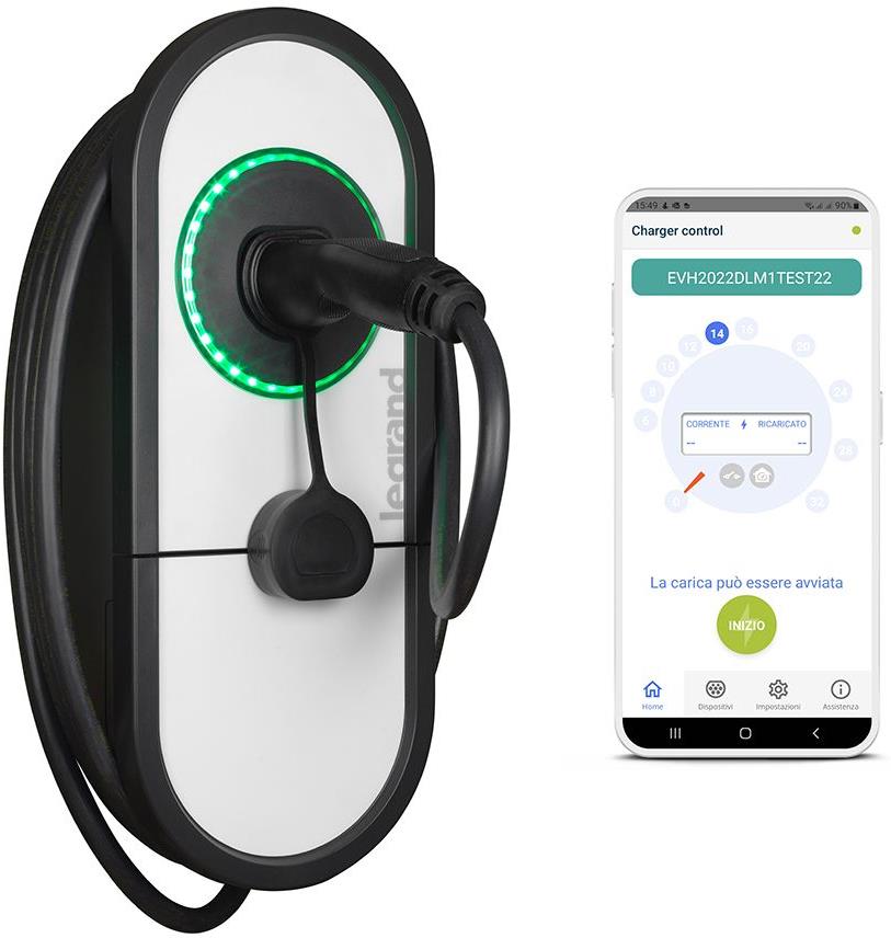 Зарядна станция за стена Green'up One 22.1 kW, 3P 32A, с кабел 5m и конектор Type 2, IP54 IK10, Legrand /до изчерпване/