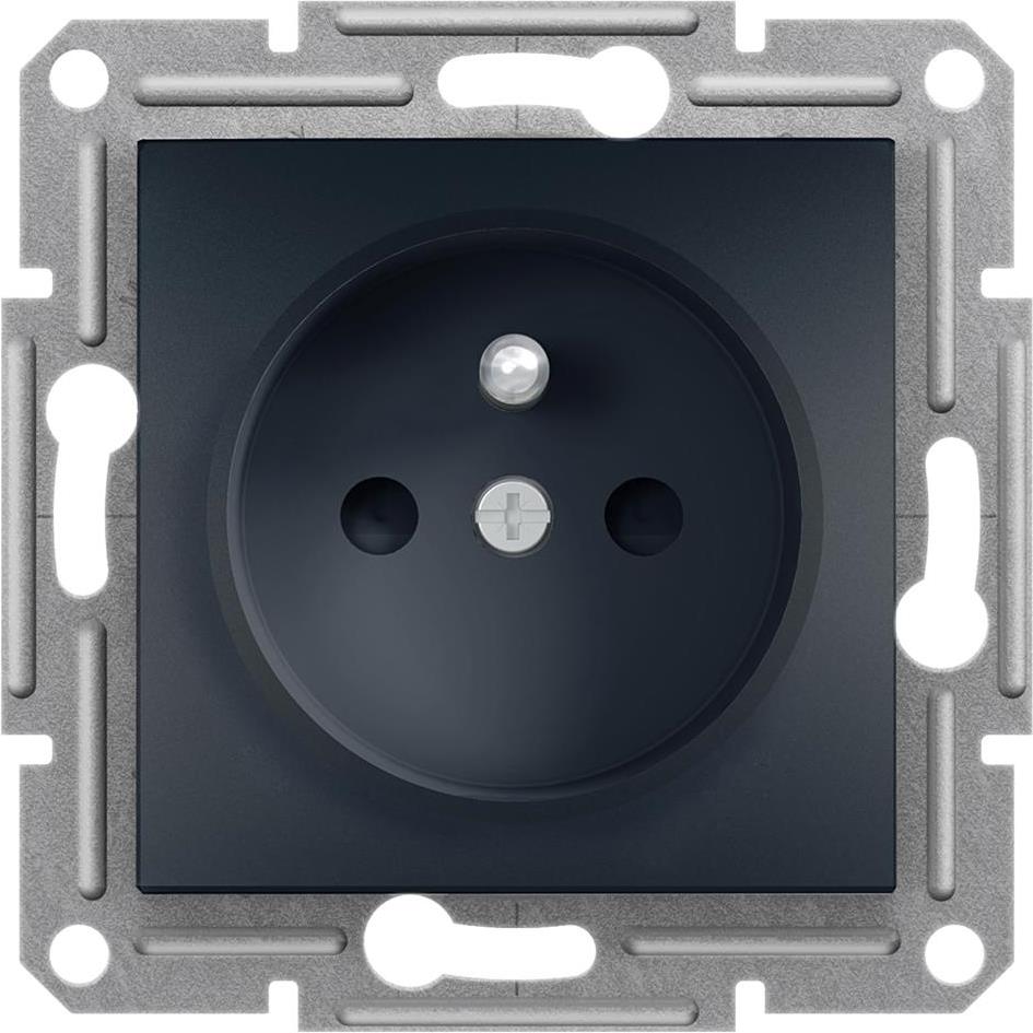 Контакт френски стандарт 16A с детска защита цвят Антрацит Asfora SE