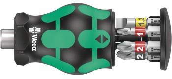 Комплект отвертка с битове, 2х шлиц, 2х PH и 2x PZ, Stubby 2 Kraftform Kompakt Wera