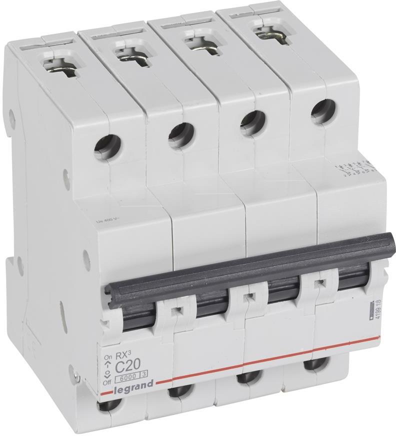 Автоматичен прекъсвач RX3 4P 20A крива С 6kA MC Legrand