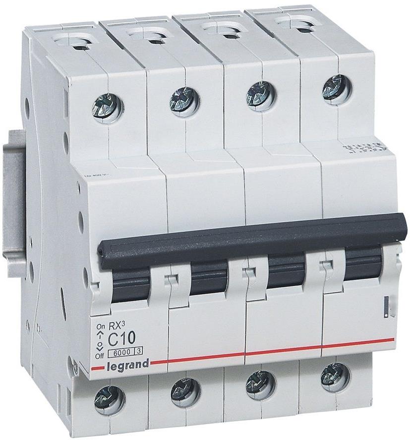 Автоматичен прекъсвач RX3 4P 10A крива С 6kA Legrand