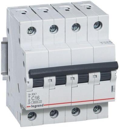 Автоматичен прекъсвач RX3 4P 16A крива С 6kA Legrand