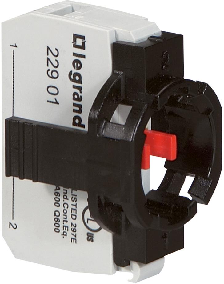 Основа 1х с контактен блок 1NC Ø22mm Osmoz Legrand