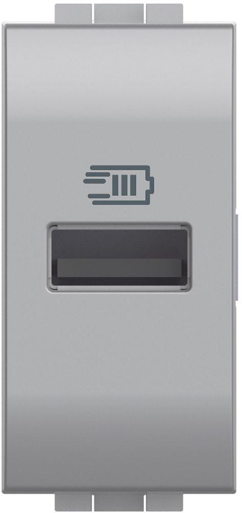 Розетка USB за зареждане тип A 1.5A 7.5W 1 мод. цвят Алуминий LL Bticino