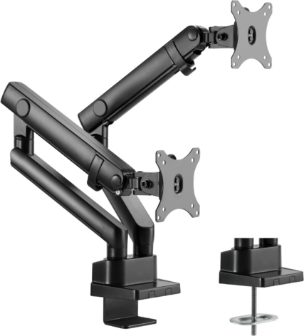 Стойка за монитор Sigma, двойна, с пружини, цвят Черен, ABL