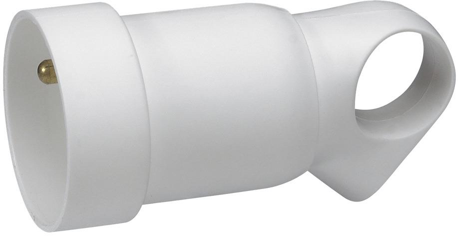 Куплунг бял 2P+T 16A френски с ринг Legrand