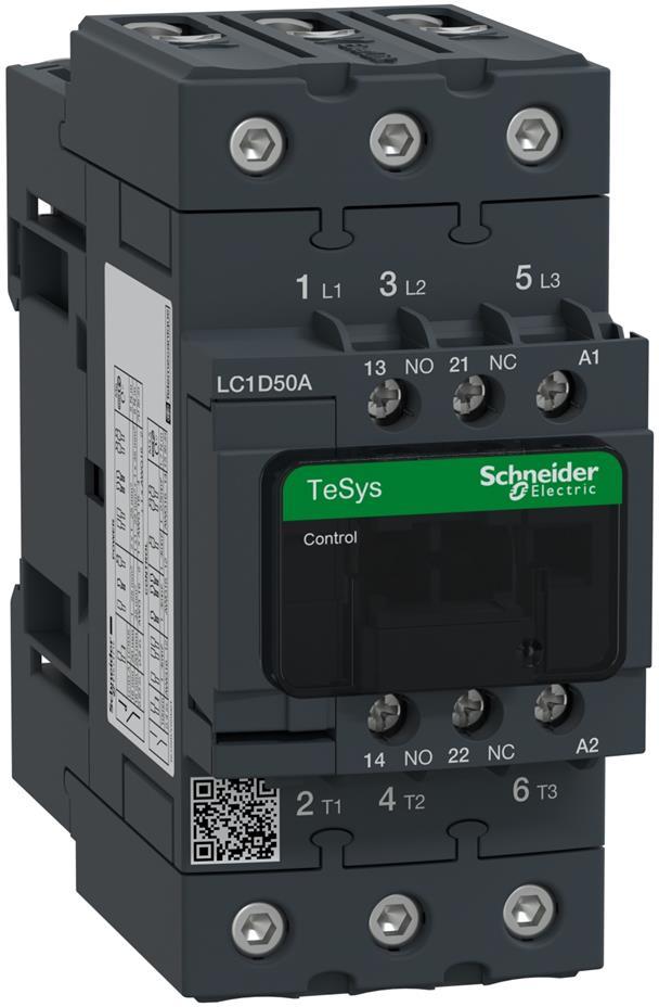 Контактор TeSys D 3P 22kW (50A AC-3) 1NO-1NC 380V 50/60Hz EverLink SE