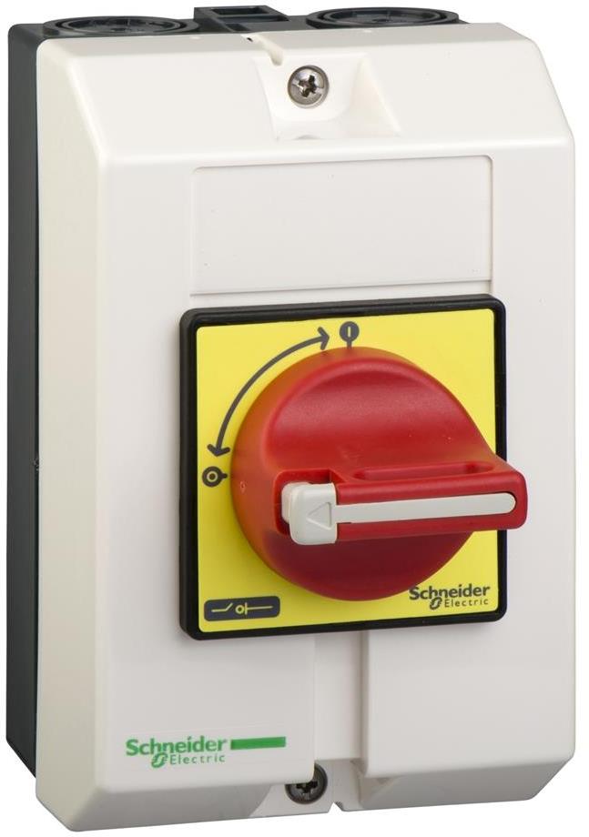 Пакетен превключвател 0-1 3P 25A IP65 червена ръкохватка в кутия SE