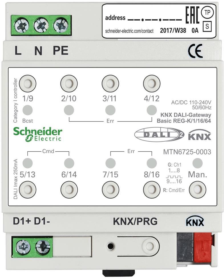 Актуатор DALI gateway SpaceLogic Basic 1х 64 баласта 4DIN KNX SE